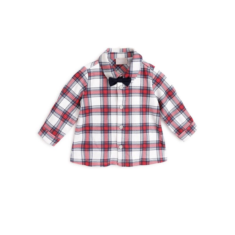 Boys Medium Blue Checkered Shirt with Long Pant image number 2